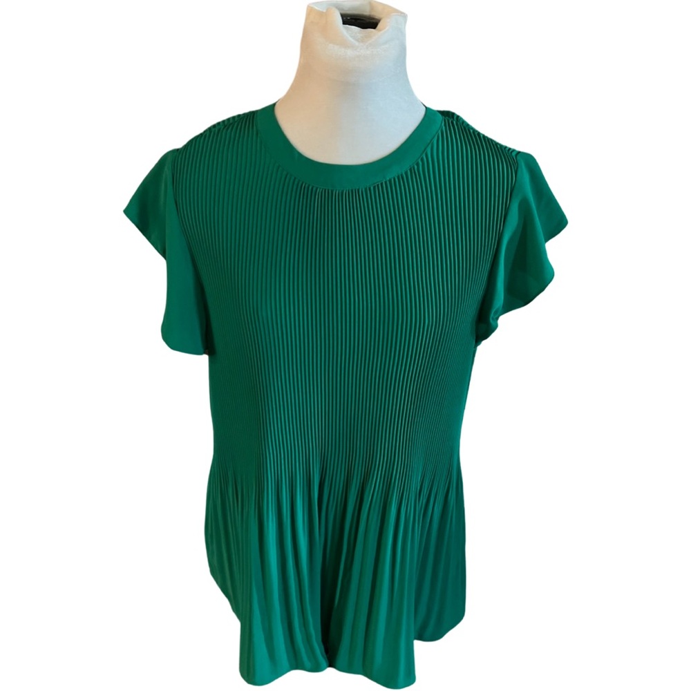 NWOT. Adrianna Papell Georgette Pleated blouse.